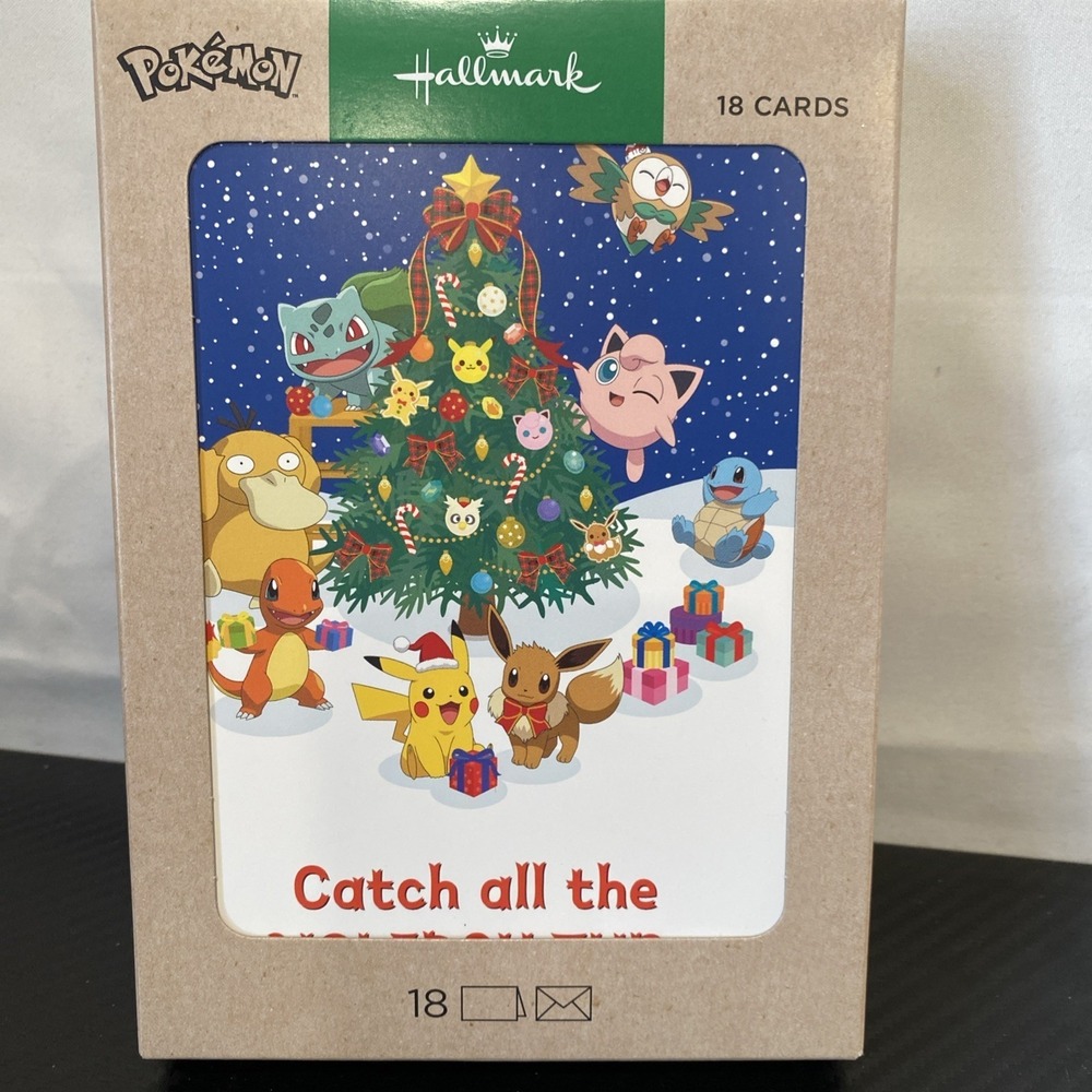 Hallmark Pokémon Christmas‎ Cards Boxed Set 18 Cards Holiday New